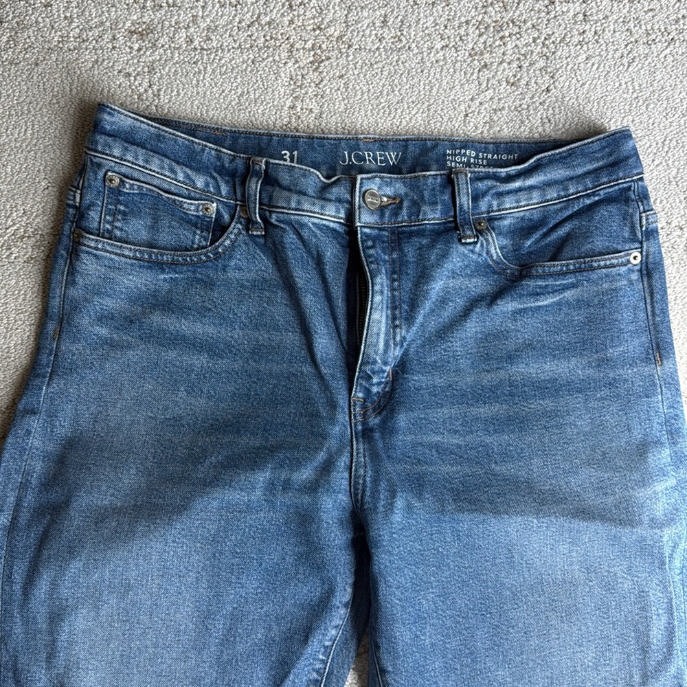 J crew nipped straight high rise jeans